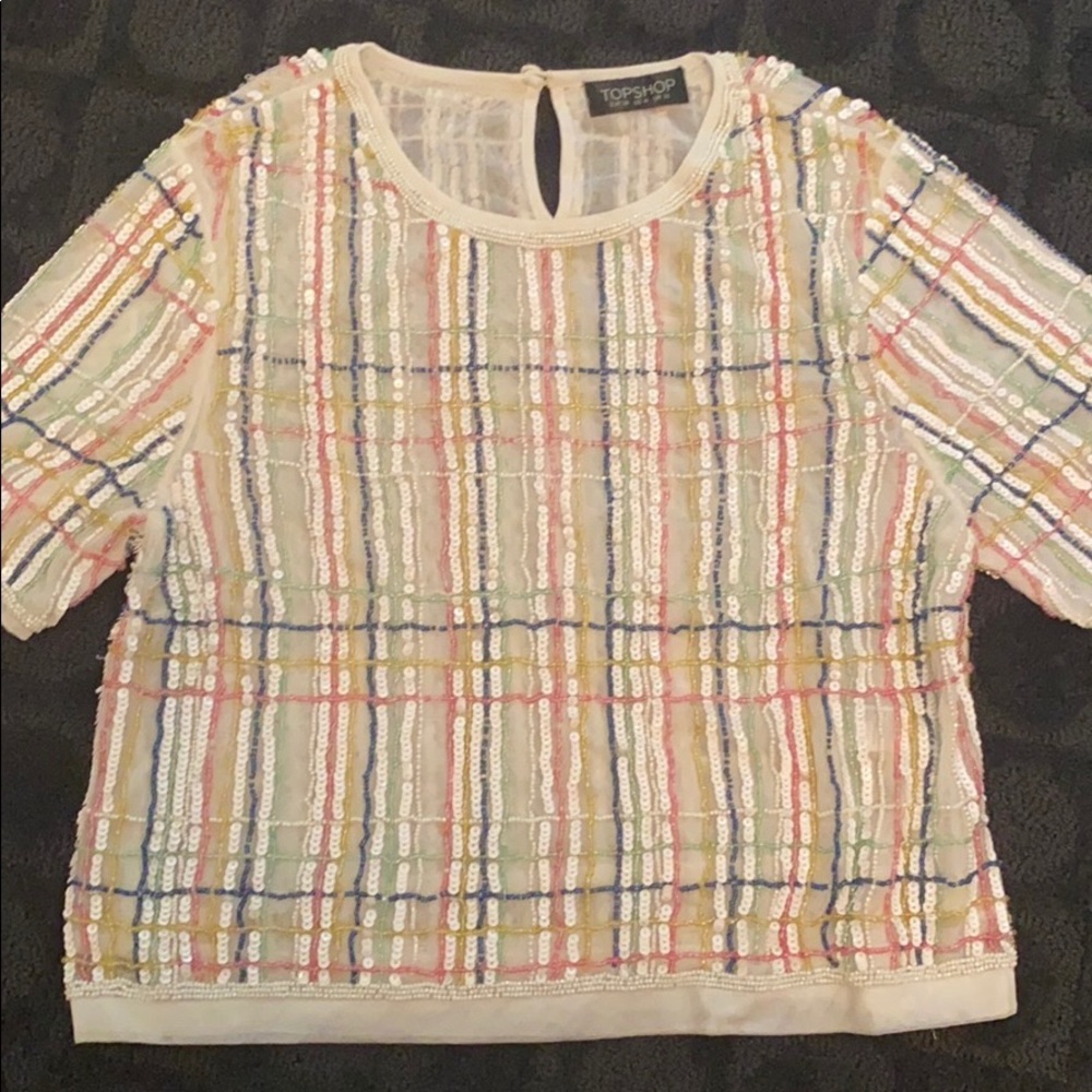 TOPSHOP beaded crop top